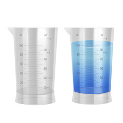 Measuring cup and glass kitchenware vector Illustration