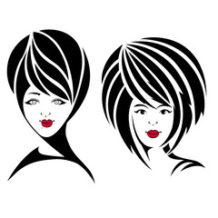Girl for logo, women face on white background, vector format