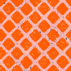 Trendy grunge seamless pattern. Colorful geometric print with abstract shapes design.