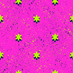 Trendy grunge seamless pattern. Colorful geometric print with abstract shapes design.