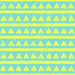 Trendy grunge seamless pattern. Colorful geometric print with abstract shapes design.