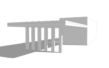 3d rendered illustration of a building
