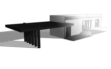 3d rendered illustration of a building