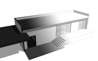 3d render of a modern building