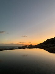 sunset over the lake