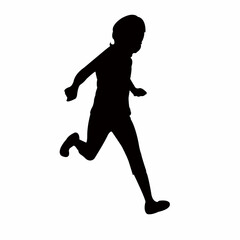 a girl running body silhouette vector