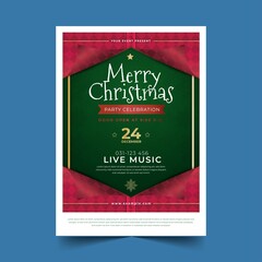 flat christmas party poster template vector design illustration