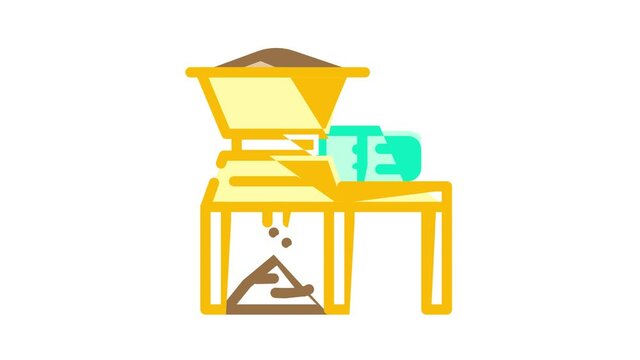 household waste shredder animated color icon household waste shredder sign. isolated on white background