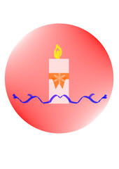 Christmas decorated candle