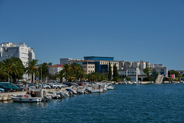Obraz premium Zadar, Croatia - August 7, 2021 - Zadar port in the summer afternoon