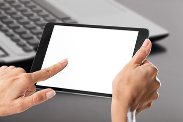 Concept of mobile app on blank screen smartphone,