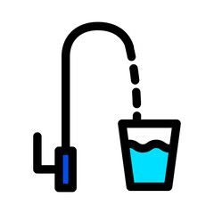 Water filter tap icon