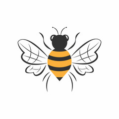 Honey bee symbol. Logo vector illustration isolated on white background.