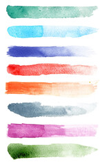 Brush strokes illustrations set. Watercolor brush strokes. 