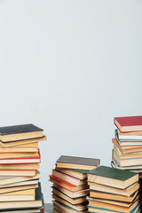 educational books for studying in the university library on a white background