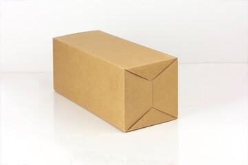 cardboard box on white background, send or gift