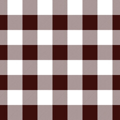 Vector illustration with classic vichy seamless texture. White and brown texture for textile, tablecloth, wrapping, etc.