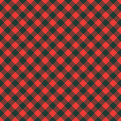 Seamless pattern with traditional vichy graphic for textile. Bright red-green colored classic checkered print. Vector illustration.