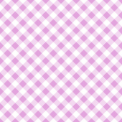 Vector seamless pattern with traditional vichy graphic. Pastel-colored purple and white checkered decorative background