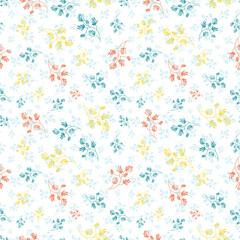 plants seamless vector pattern in light colorway