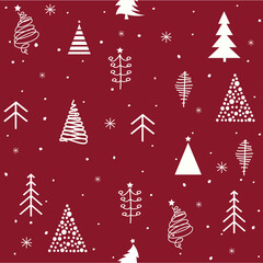 Winter forest. Christmas seamless pattern
