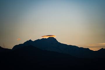 Annapurna Machhapuchhare Dhaulagiri Mountain ranges of Himalayas from Sarangkot, Pokhara