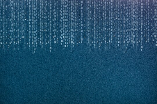 Binary code abstract technology. binay data falling