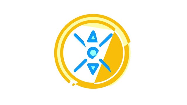 round stimulator animated color icon round stimulator sign. isolated on white background