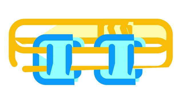 stimulator with strap animated color icon stimulator with strap sign. isolated on white background