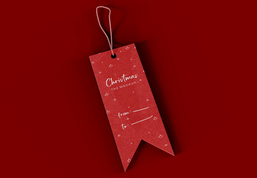 Gift Tag with Flag Shape Mockup