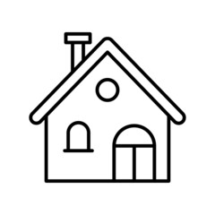 Forest Hut vector outline icon for web isolated on white background EPS 10 file
