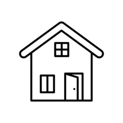 Forest Hut vector outline icon for web isolated on white background EPS 10 file