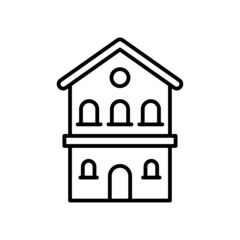 Forest Hut vector outline icon for web isolated on white background EPS 10 file