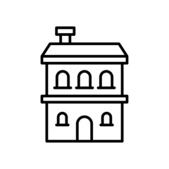 Forest Hut vector outline icon for web isolated on white background EPS 10 file