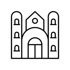 Fototapeta premium Government Building vector outline icon for web isolated on white background EPS 10 file