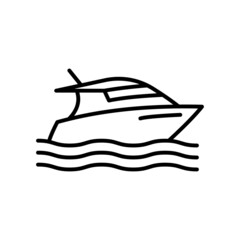 Boat vector outline icon for web isolated on white background EPS 10 file