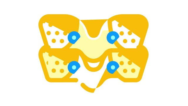 thighs ems training animated color icon thighs ems training sign. isolated on white background