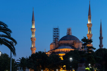 Obraz premium Sultan Ahmed Mosque know as The Blue Mosque in Istanbul, Turkey