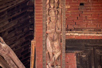 Ancient temple architecture of Nepal and culture in world heritage UNESCO site Bhaktapur Durbar...