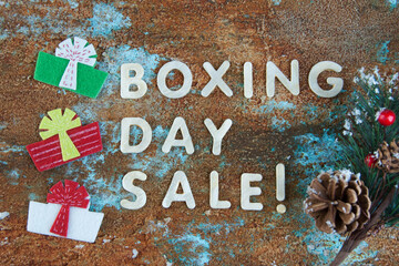 Boxing day sale and felt gift boxes