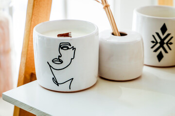 Obraz na płótnie Canvas cup of coffee and chopsticks