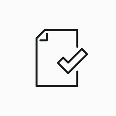 File Tick Complete vector sign icon