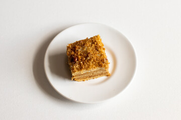 Russian Honey Cake on White background