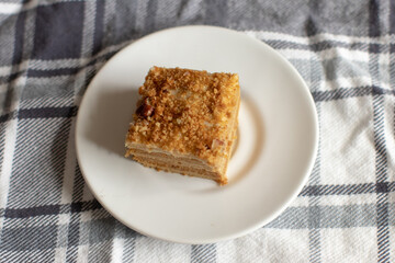 Honey Cake on a white plate 