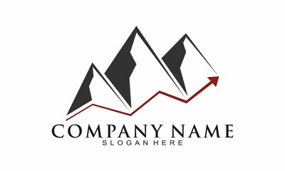 Fototapeta premium Mountain and increase statistic vector logo