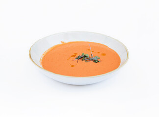 Vegetarian food plate on white background