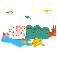 The guy is lying down and crying