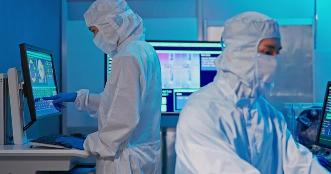 technician with wafer
