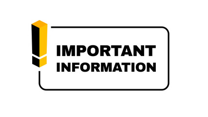 Important information geometric message bubble with exclamation mark emblem. Banner design for business and advertising. Vector illustration