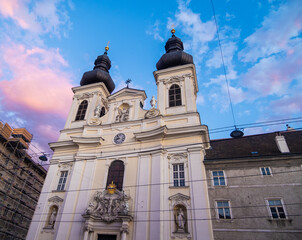 Obraz premium View of a Beautiful Church on Vienna Downtown
